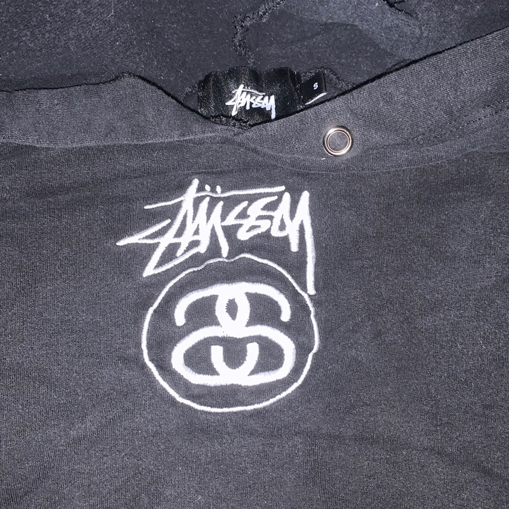 Stussy Black Cropped Hoodie